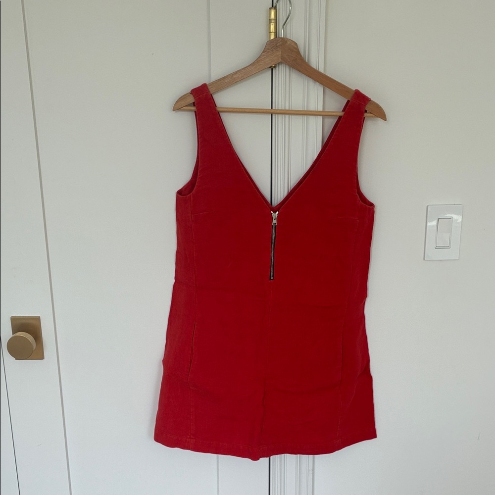 Red Linen Summer Dress